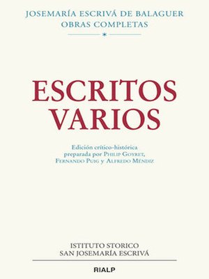 cover image of Escritos varios (1927-1974). Edición crítico-histórica